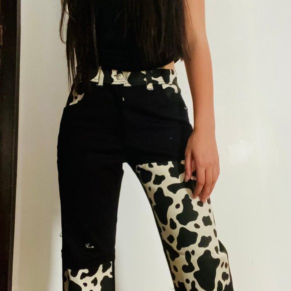 Cow print jeans Egyptian cotton - Picture 1 of 7